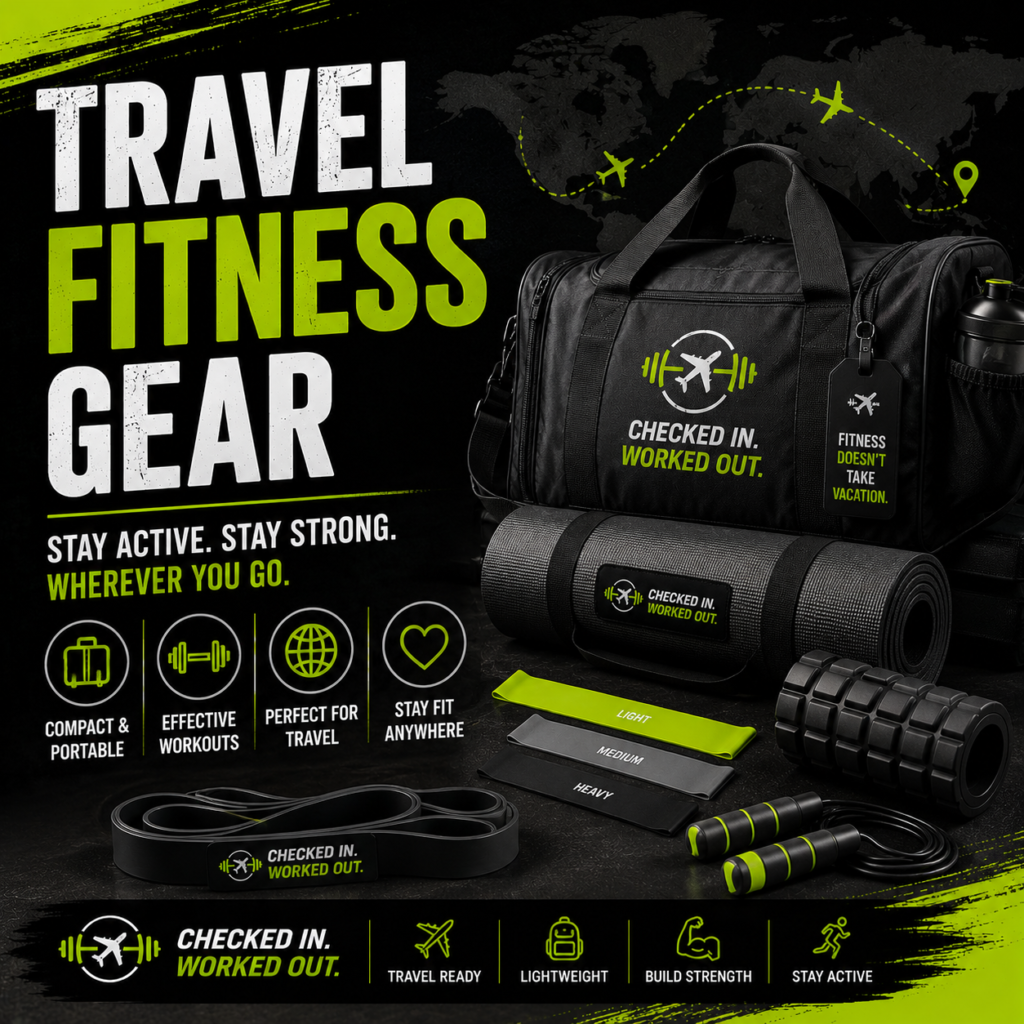 Portable travel fitness gear and workout equipment