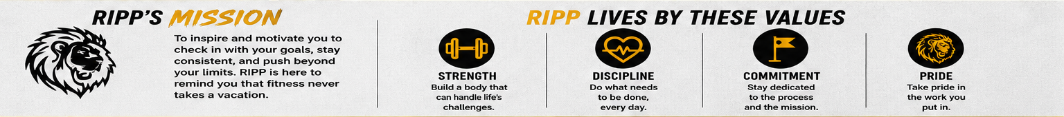 RIPP mission and values including strength, discipline, commitment and pride