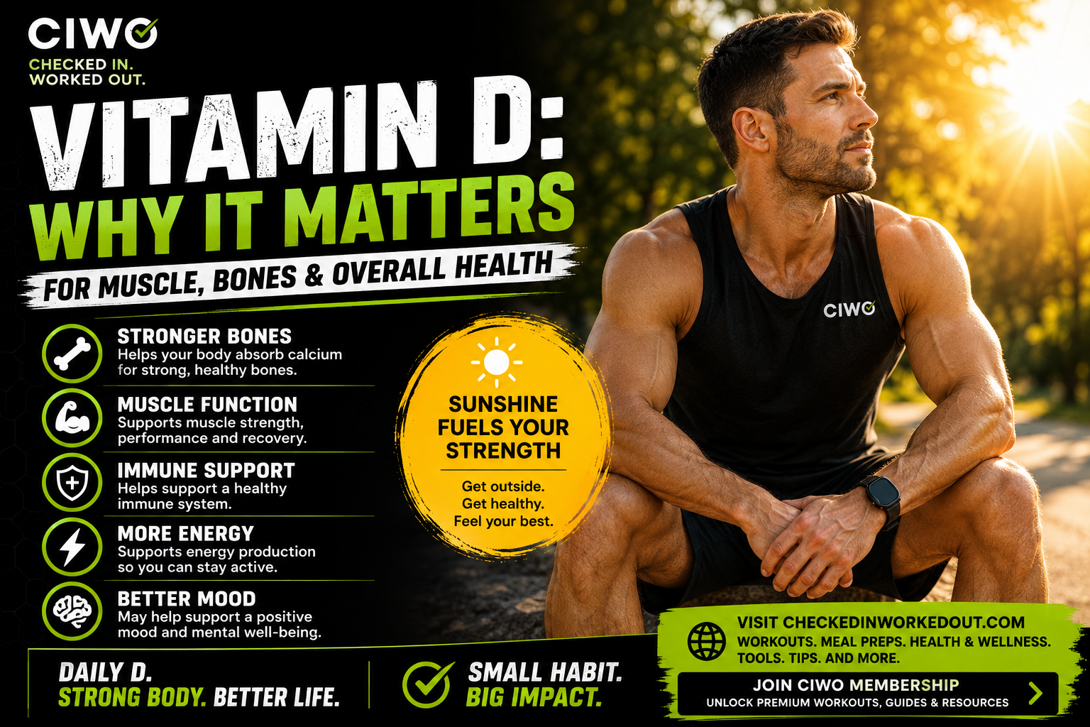 Vitamin D benefits for muscle bones and overall health CIWO